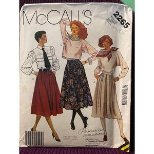 McCalls 2265 skirt sewing pattern sz 10